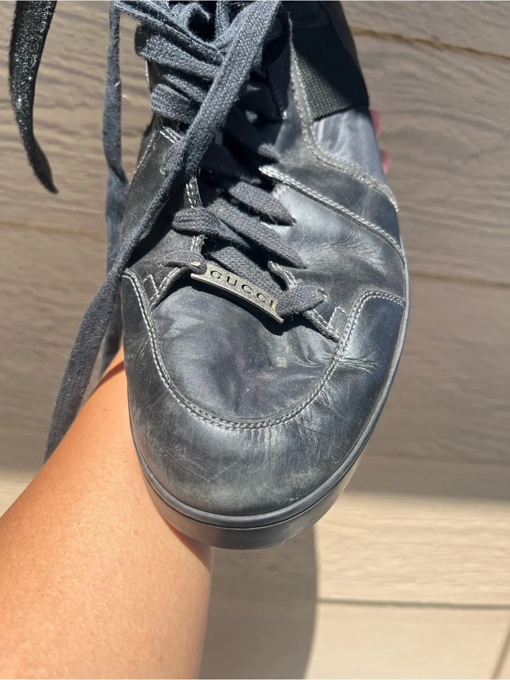 Men's GUCCI  Black High-Top Fashion Sneakers